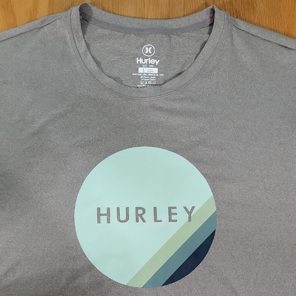 Men's Hurley Long Sleeve Moisture Wicking Shirt, Grey, Large, Pre-owned - Picture 6 of 9